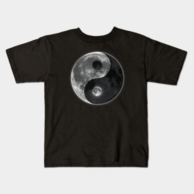 YinYang Moon Kids T-Shirt by meownarchy